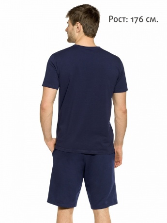 Мужской комплект темно-синий "Я буду тебя бесить" (шорты, рост 176)