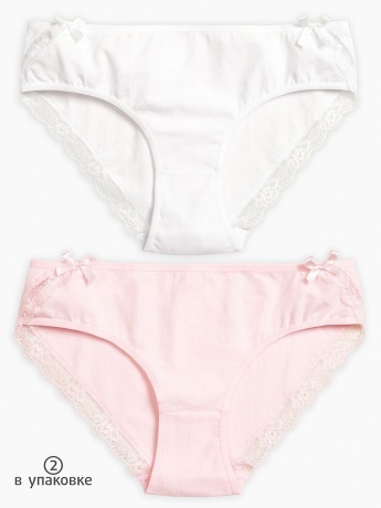 Трусики-слипы для девочек с кружевом (2 штук, рост 116-146)