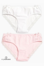 Трусики-слипы для девочек с кружевом (2 штук, рост 116-146)