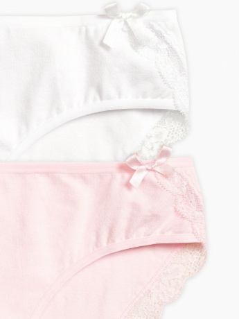 Трусики-слипы для девочек с кружевом (2 штук, рост 116-146)