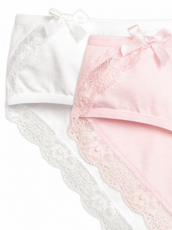 Трусики-слипы для девочек с кружевом (2 штук, рост 116-146)