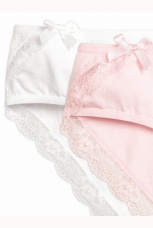 Трусики-слипы для девочек с кружевом (2 штук, рост 116-146)