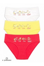 Трусики для девочек со средней посадкой с птичками (3 штук, рост 116-146)