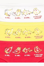 Трусики для девочек со средней посадкой с птичками (3 штук, рост 116-146)