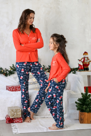 Пижама для девочки в стиле family look "Крис-1"