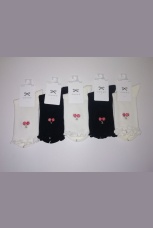 Женские носки высокие резинка в рубчик с вишенками