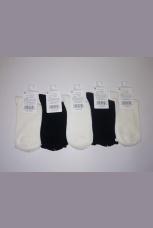 Женские носки высокие резинка в рубчик с вишенками