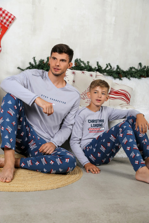 Пижама для мальчика в стиле family look "Вай-фай-1"