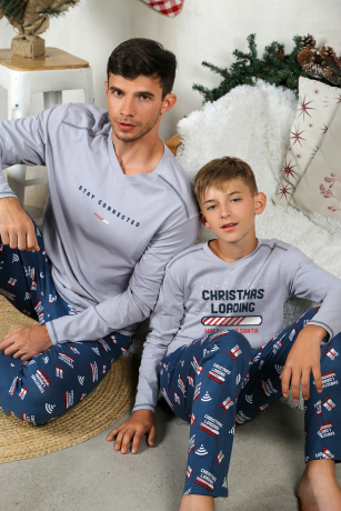 Пижама для мальчика в стиле family look "Вай-фай-1"