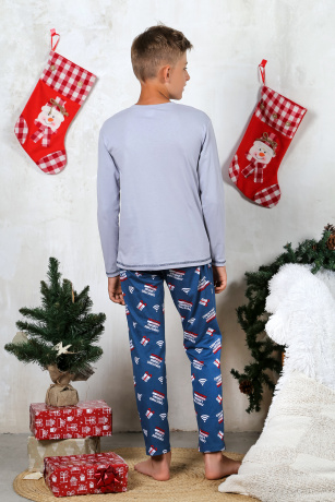 Пижама для мальчика в стиле family look "Вай-фай-1"