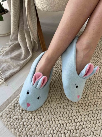 Женские тапочки-балетки "Зайки"