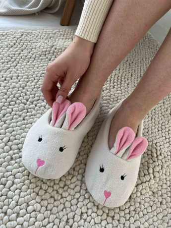Женские тапочки-балетки "Зайки"