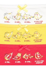 Трусики для девочек с высокой посадкой с птичками (3 штук, рост 86-110)