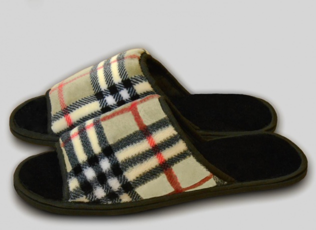 Мужские тапочки велсофт с открытым носом