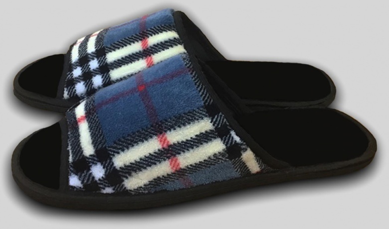 Мужские тапочки велсофт с открытым носом