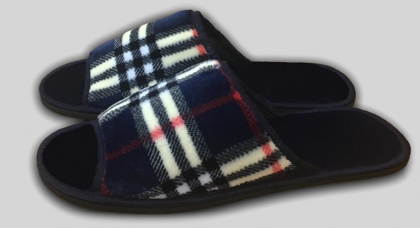 Мужские тапочки велсофт с открытым носом