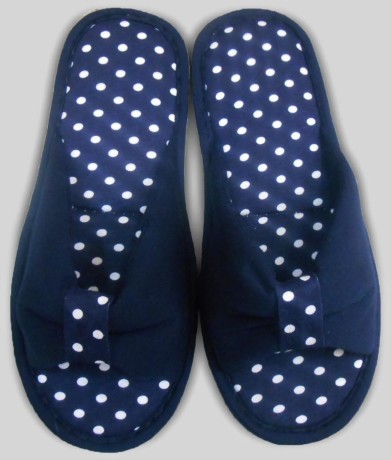 Женские тапочки кулирка открытый нос в горох