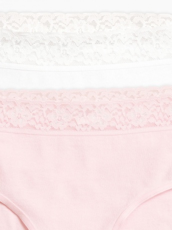 Трусики-слипы для девочек с кружевом по талии (2 штук, рост 116-146)