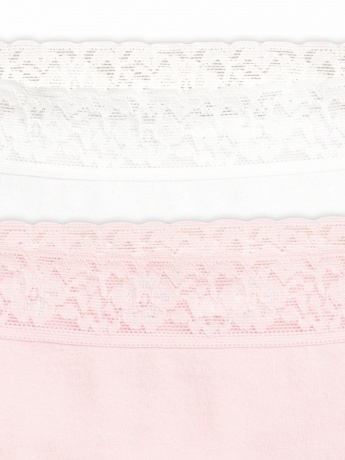 Трусики-слипы для девочек с кружевом по талии (2 штук, рост 116-146)