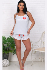 Комплект женский Сердечко, светло-серый