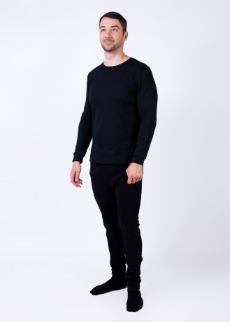 Мужские кальсоны черные рибана с начесом