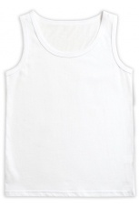 Майка для мальчиков классическая, белая (рост 116-146)