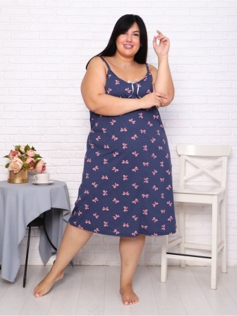 Сорочка женская на тонких бретелях, большого размера