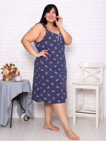 Сорочка женская на тонких бретелях, большого размера