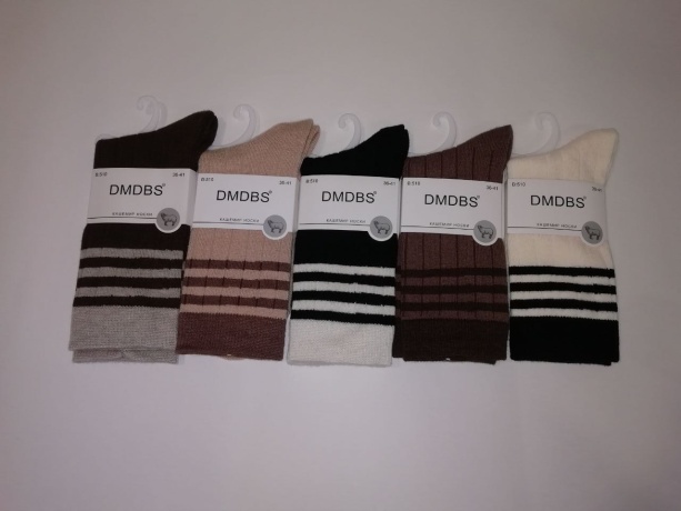 Женские носки кашемировые длинные с полоской