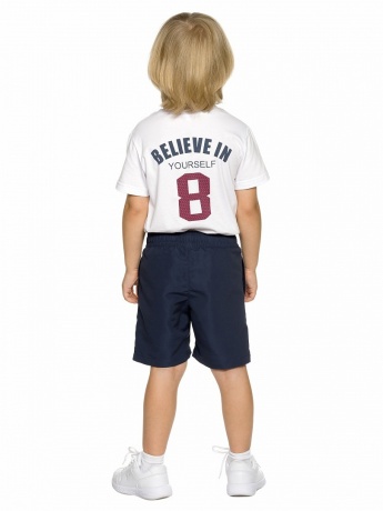 Шорты купальные для мальчика темно-синие с надписью (рост 98-116)