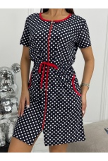 Халат женский черный в горошек