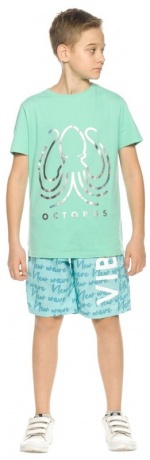 Шорты купальные для мальчика "Новая волна", ментол (рост 122-146)