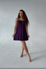 Сорочка женская из вискозы свободного кроя, баклажан