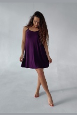 Сорочка женская из вискозы свободного кроя, баклажан