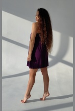 Сорочка женская из вискозы свободного кроя, баклажан