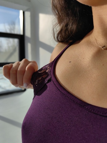 Сорочка женская из вискозы свободного кроя, баклажан