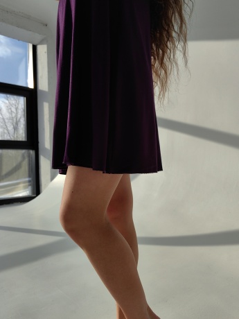 Сорочка женская из вискозы свободного кроя, баклажан