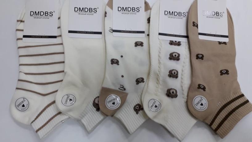 Носки женские с мордочками мишек короткие