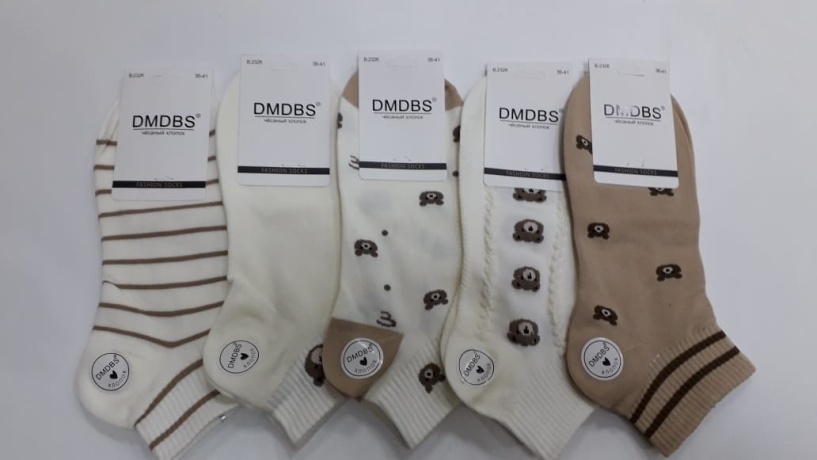 Носки женские с мордочками мишек короткие