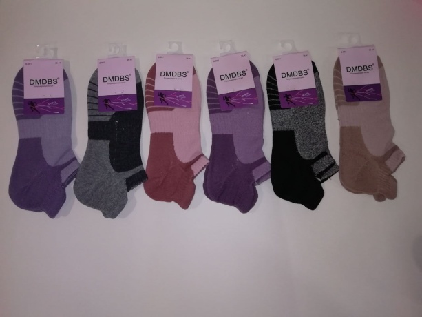 Женские носки спортивные, короткие, махра на стопе