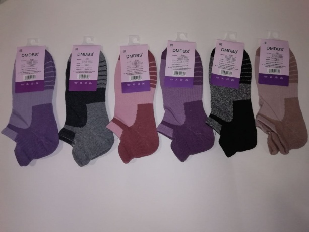 Женские носки спортивные, короткие, махра на стопе