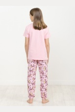 Комплект для девочек розовый с кошечкой (брюки)