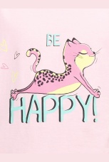 Комплект для девочек розовый с кошечкой (брюки)