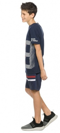 Шорты купальные для мальчика темно-синие с надписью (рост 152-164)