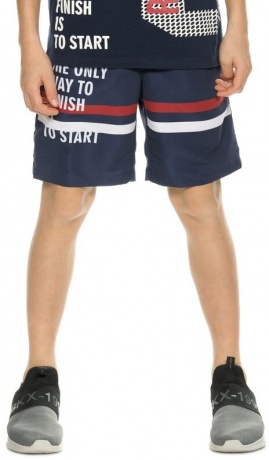 Шорты купальные для мальчика темно-синие с надписью (рост 152-164)