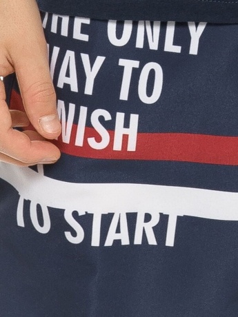 Шорты купальные для мальчика темно-синие с надписью (рост 152-164)