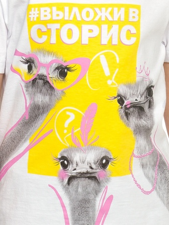 Футболка для девочек (страусы) р. 86-110