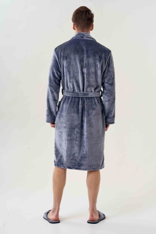 Мужской халат велсофт, серый