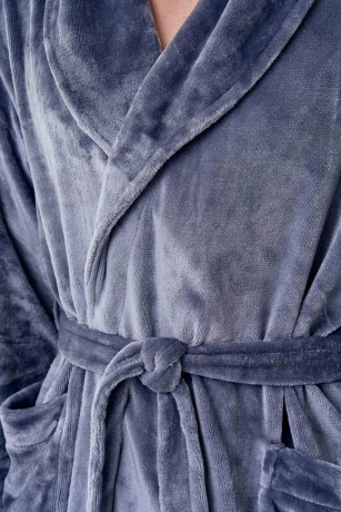 Мужской халат велсофт, серый