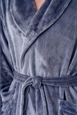 Мужской халат велсофт, серый